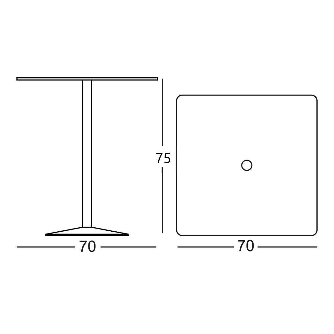 SCHÉMA table standard Corolle carrée